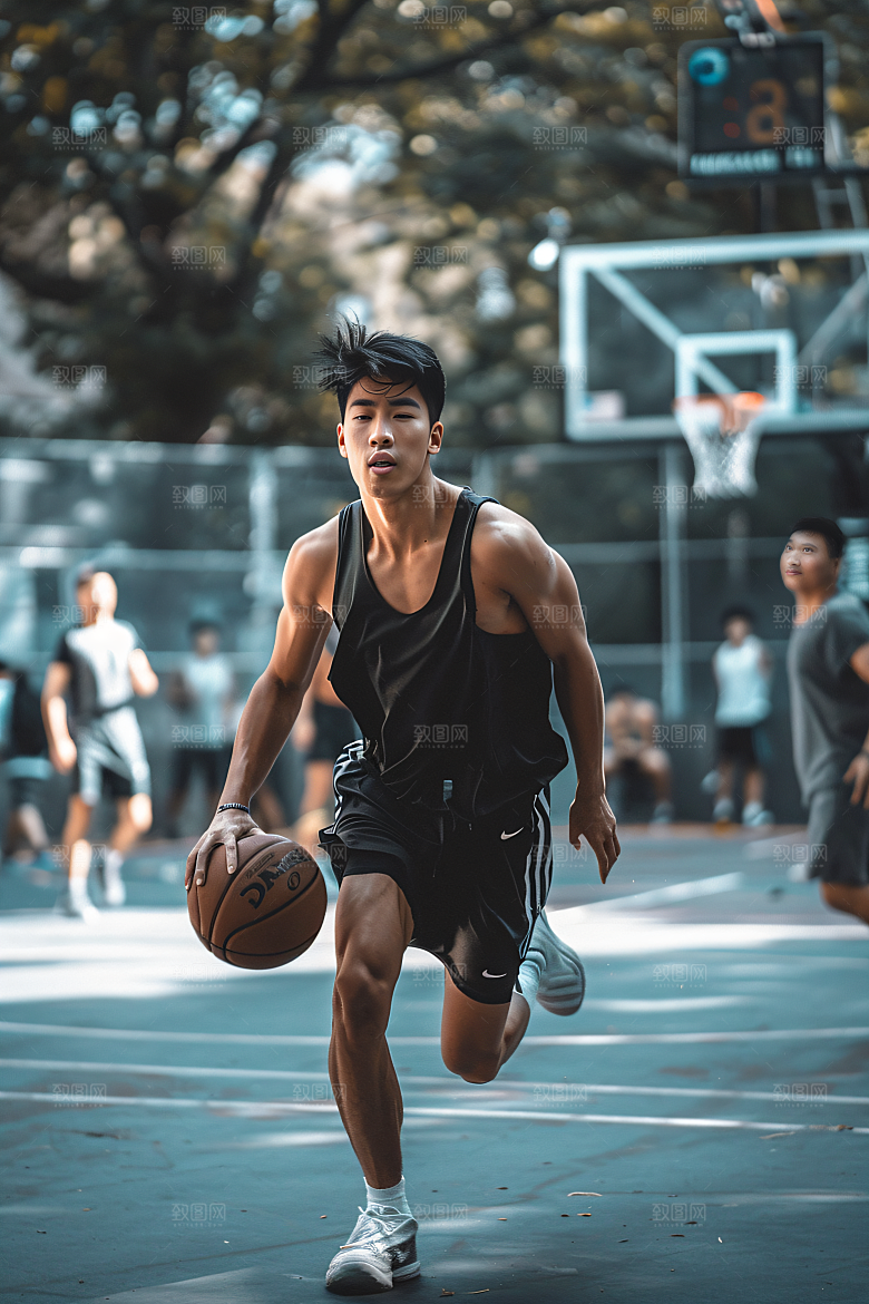 打篮球的人人物肖像摄影图