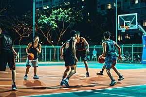 打篮球的人运动健康摄影图