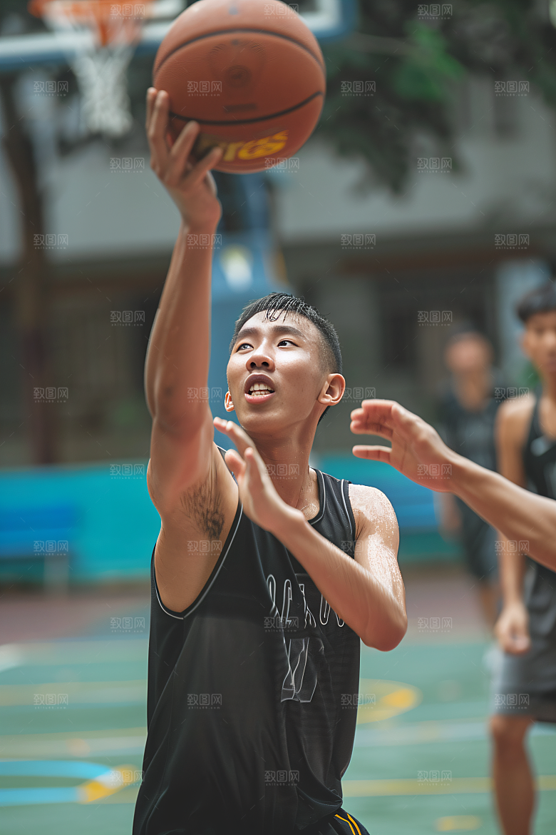 打篮球的人高清青年摄影图