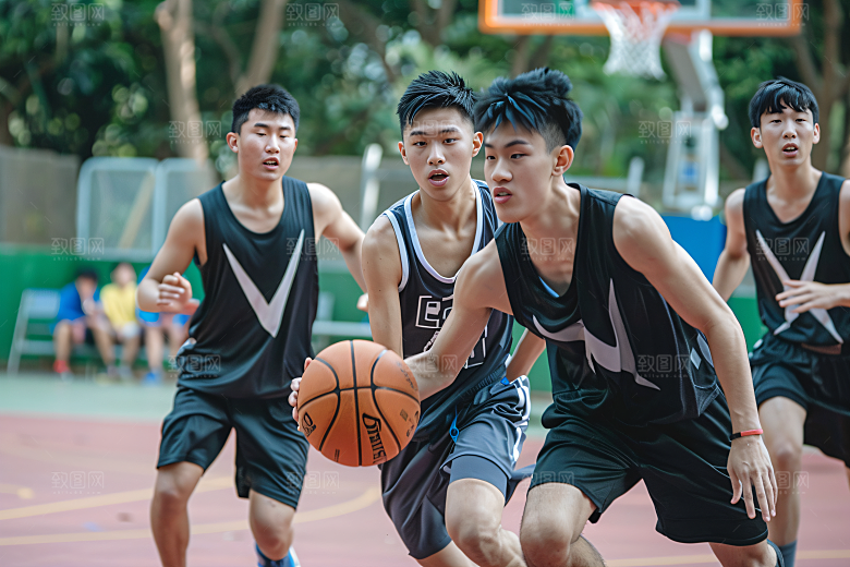 打篮球的人青年健身摄影图