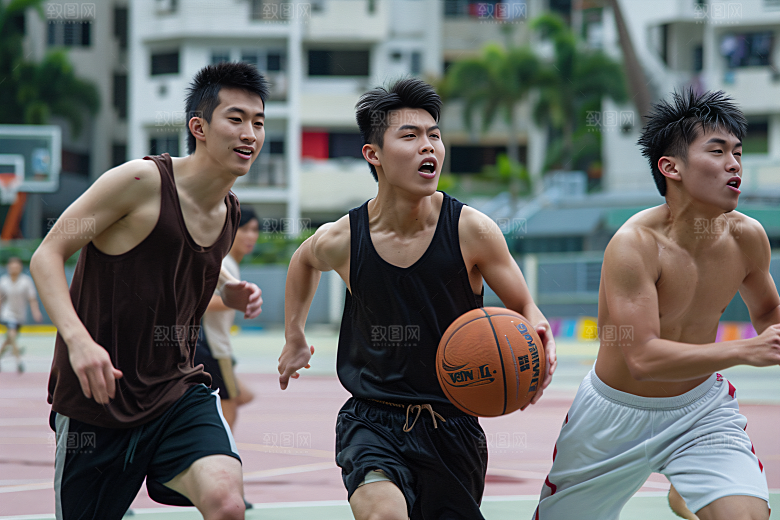 打篮球的人高清运动摄影图