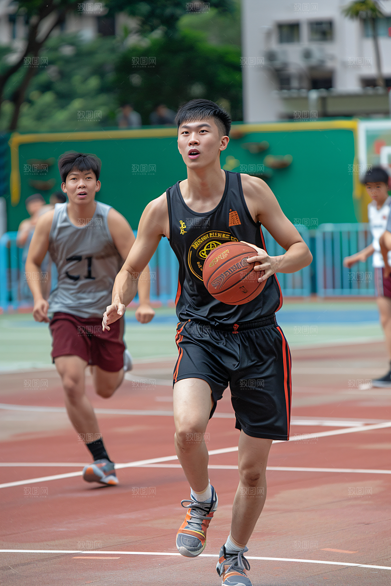 打篮球的人高清活力摄影图
