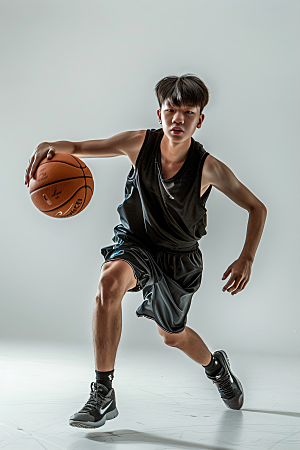 打篮球的人运动动感摄影图