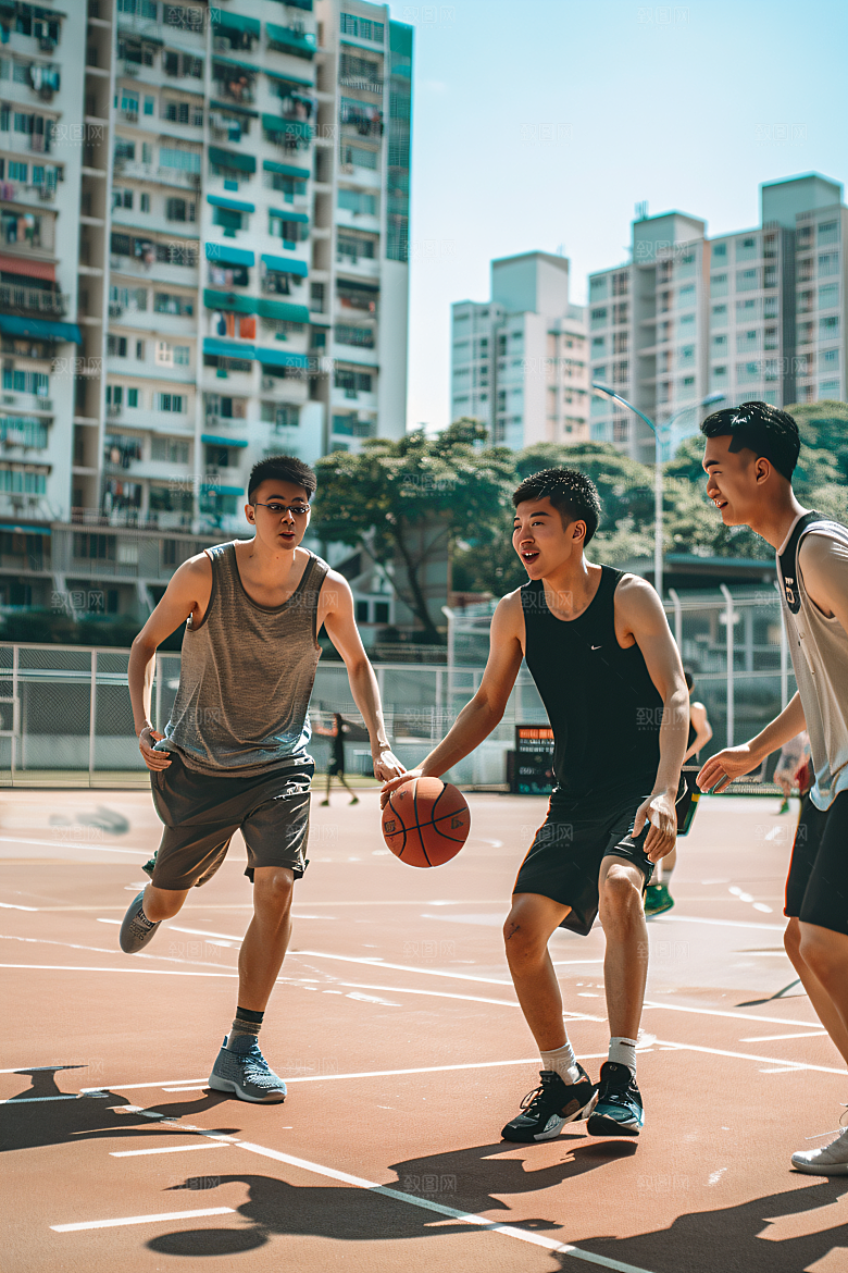 打篮球的人健康体育摄影图