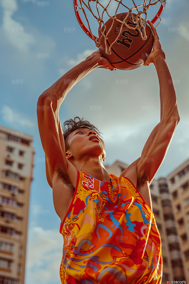 打篮球的人肖像运动摄影图