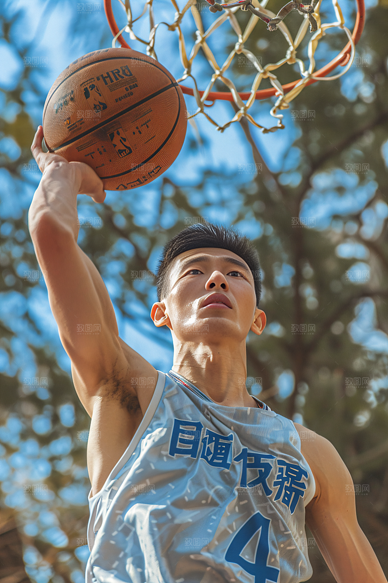打篮球的人肖像活力摄影图