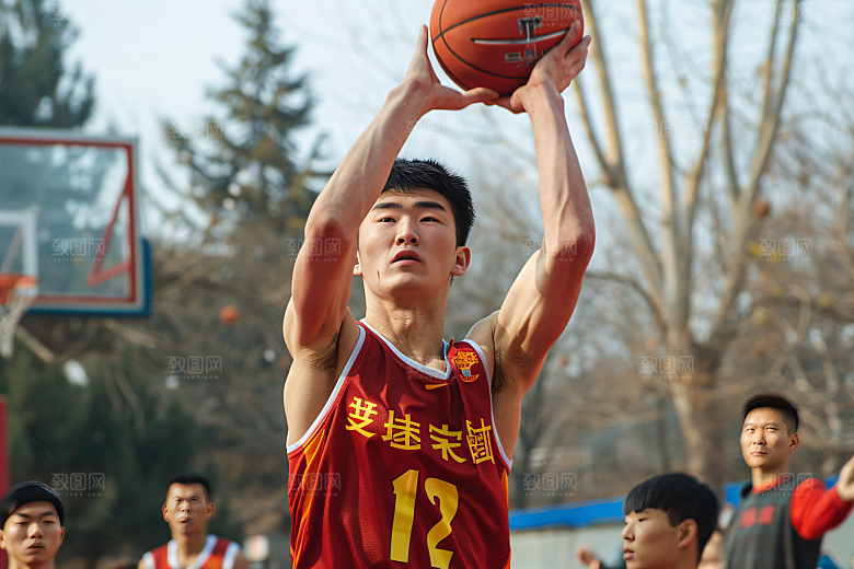 打篮球的人锻炼高清摄影图