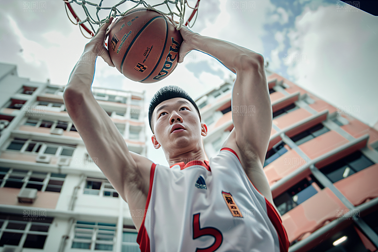 打篮球的人高清动感摄影图