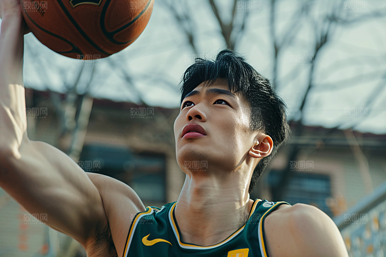 打篮球的人活力锻炼摄影图