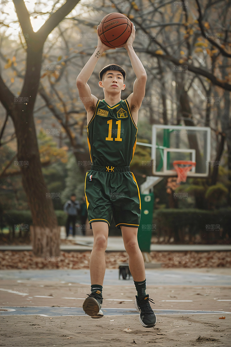 打篮球的人肖像扣篮摄影图
