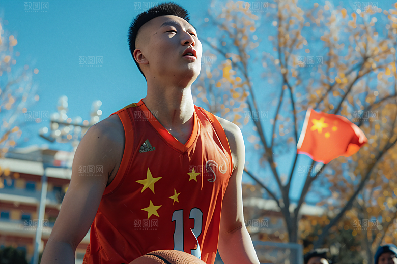 打篮球的人动感锻炼摄影图