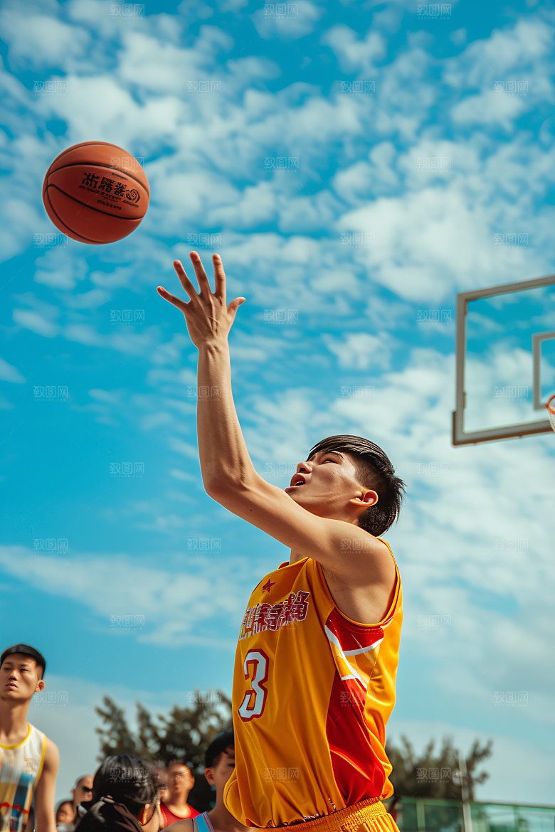 打篮球的人体育健康摄影图