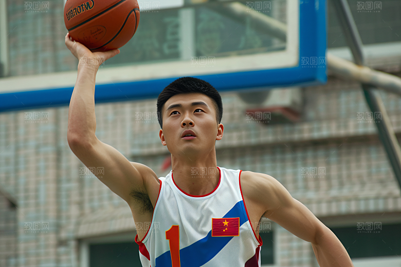 打篮球的人健康肖像摄影图