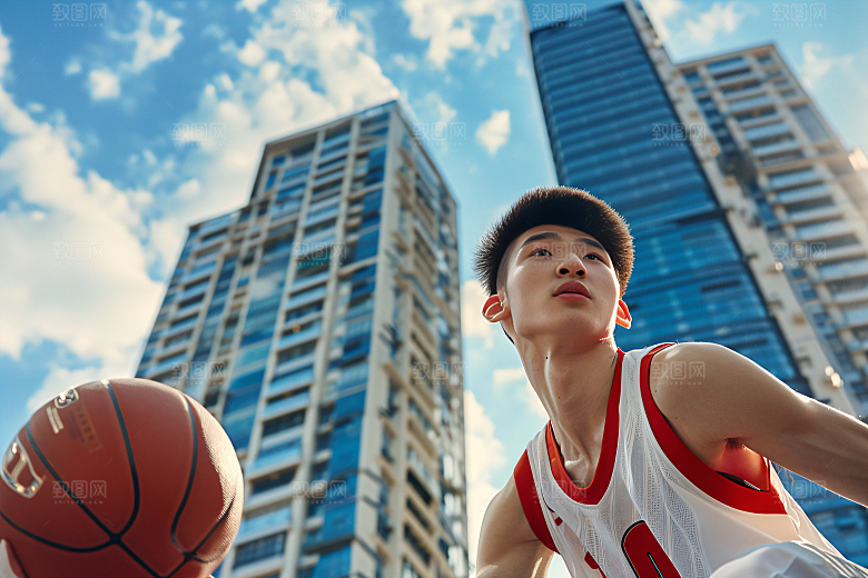 打篮球的人投篮健康摄影图