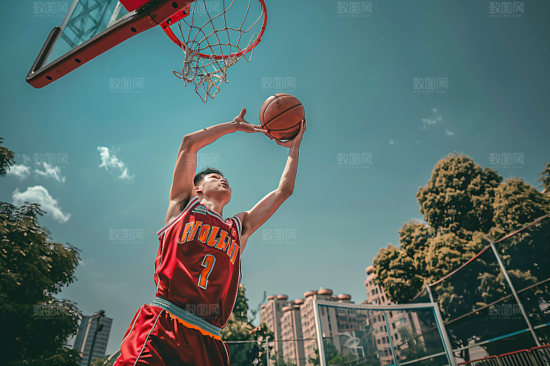 打篮球的人灌篮健康摄影图