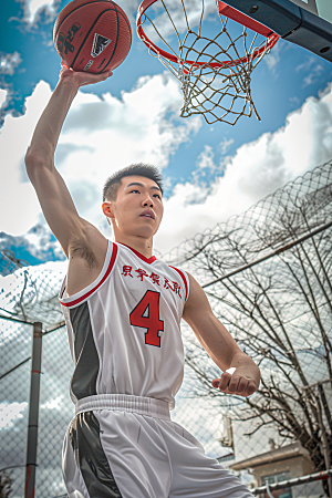 打篮球的人青年肖像摄影图