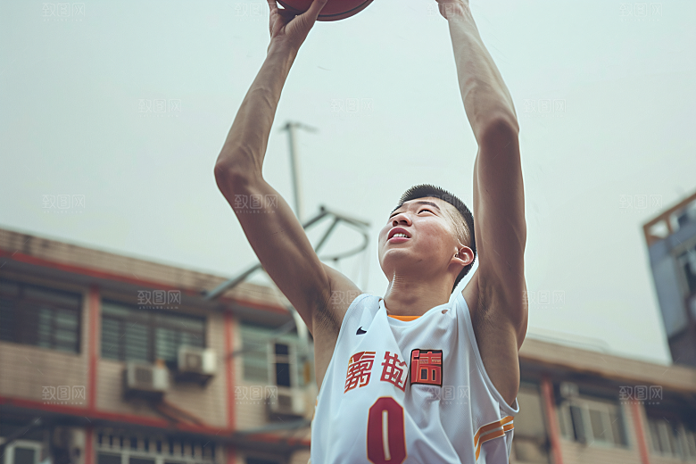 打篮球的人锻炼肖像摄影图