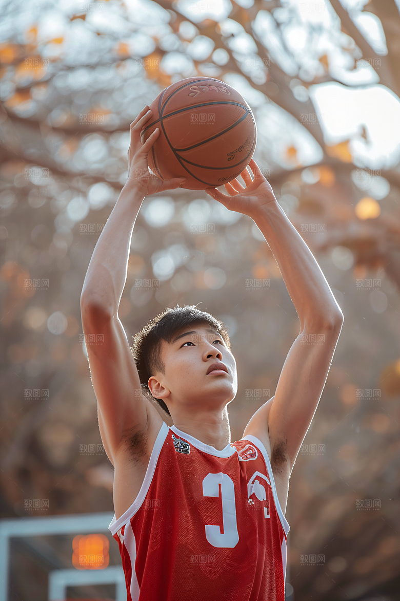 打篮球的人健康投篮摄影图