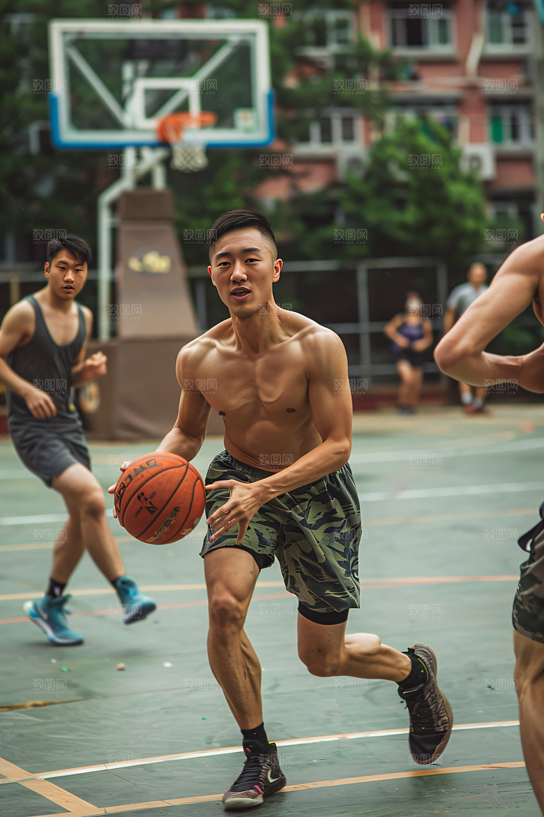 打篮球灌篮运动摄影图