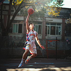 打篮球投篮人物摄影图