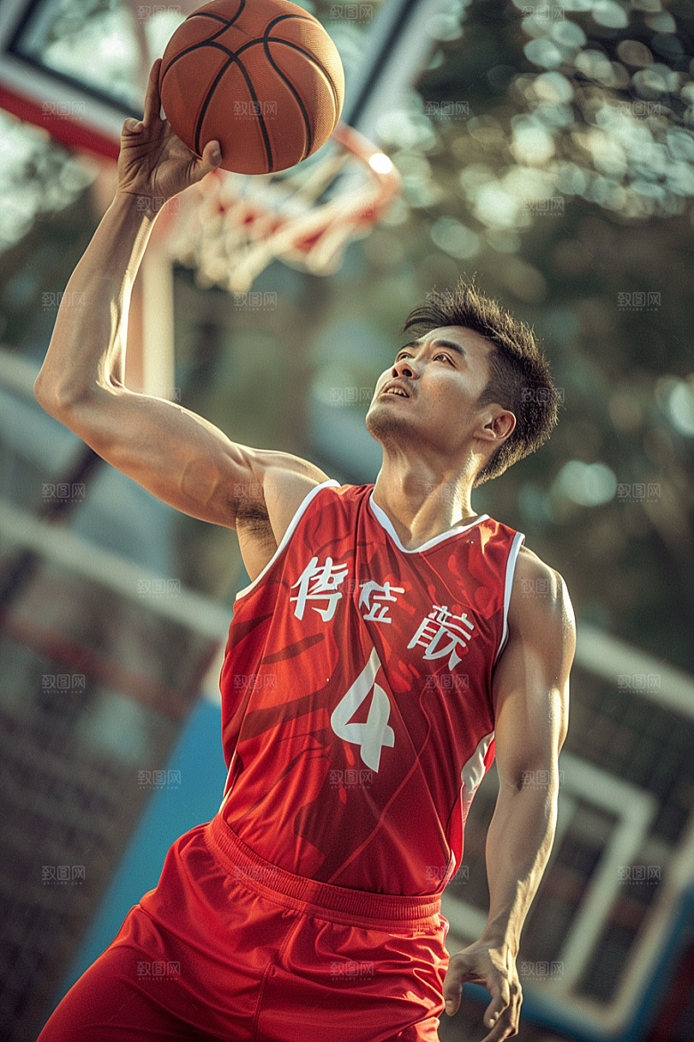 打篮球灌篮投篮摄影图