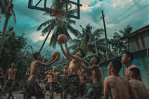 打篮球体育全民健身摄影图