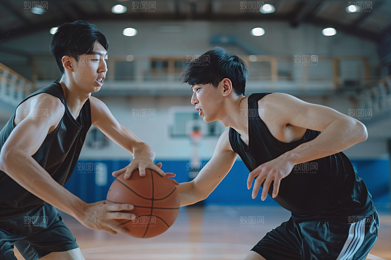 打篮球灌篮全民健身摄影图