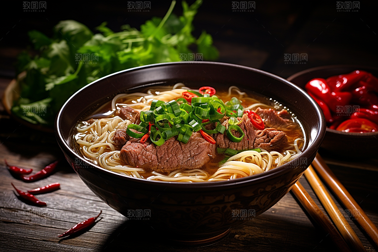 兰州拉面西北美食兰州牛肉面摄影图