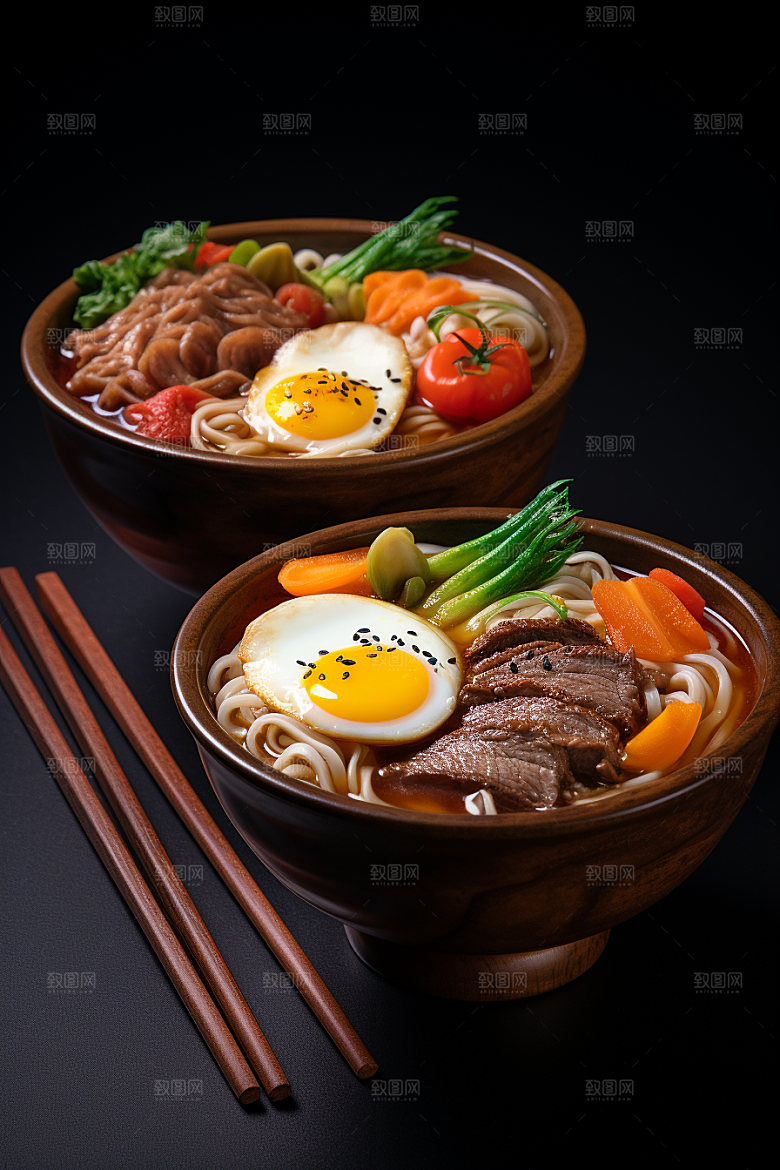 兰州拉面传统美食西北美食摄影图