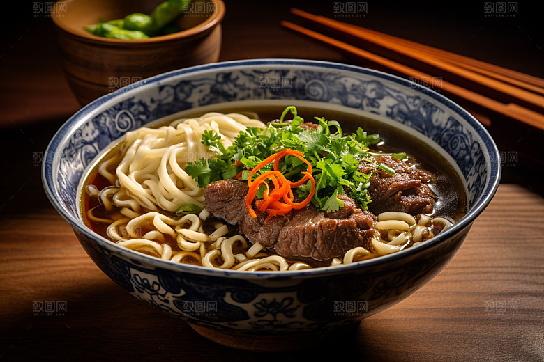 兰州拉面特色传统美食摄影图