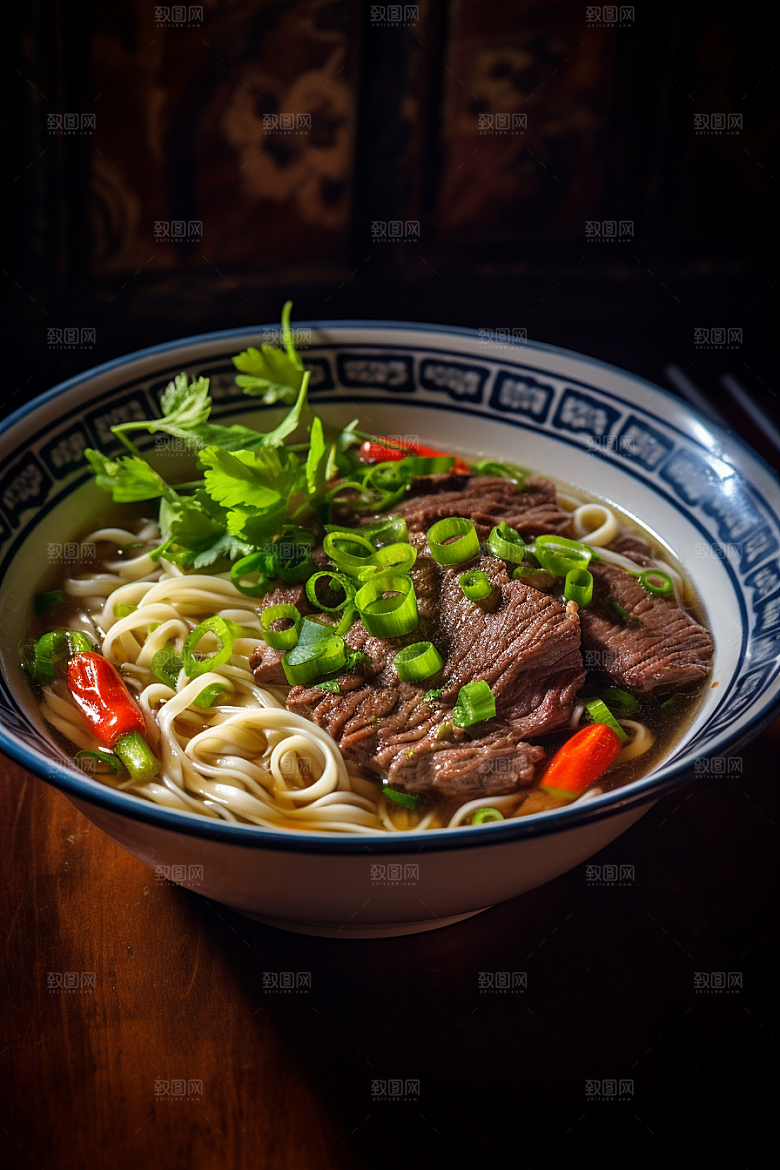兰州拉面传统美食美味摄影图