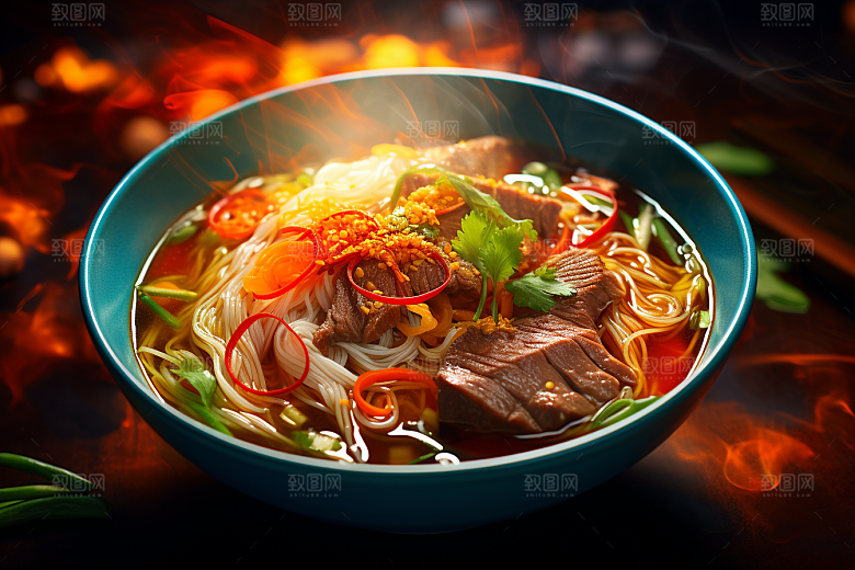 兰州拉面美味兰州牛肉面摄影图