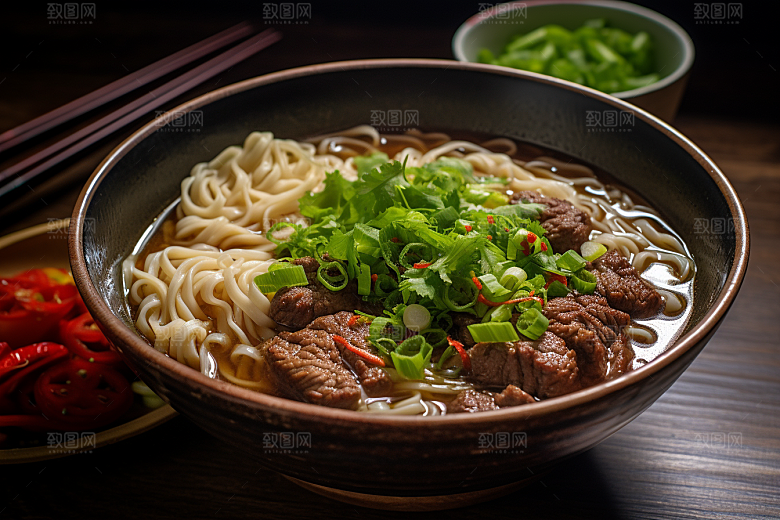 兰州拉面兰州牛肉面传统美食摄影图