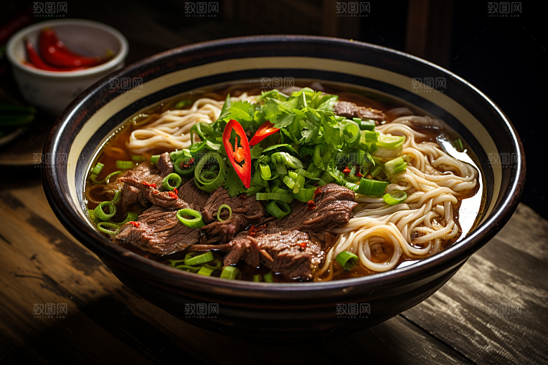 兰州拉面兰州牛肉面传统美食摄影图