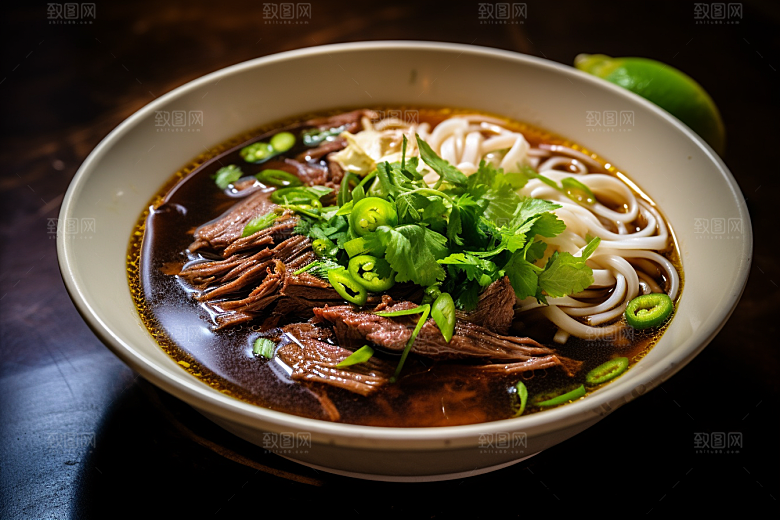 兰州拉面面条西北美食摄影图