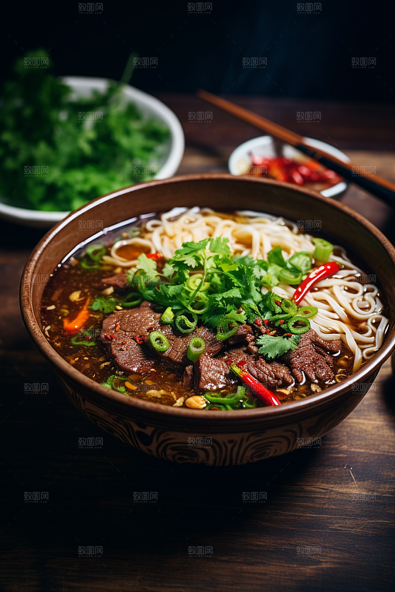 兰州拉面面条牛肉拉面摄影图