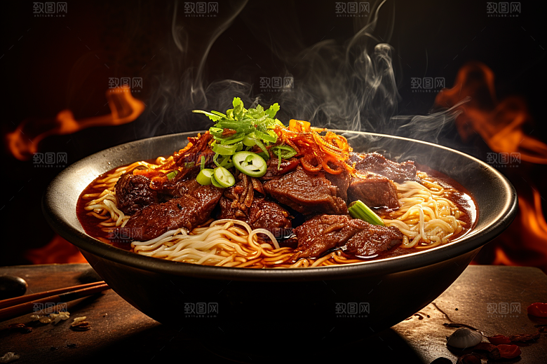 兰州拉面美味牛肉拉面摄影图