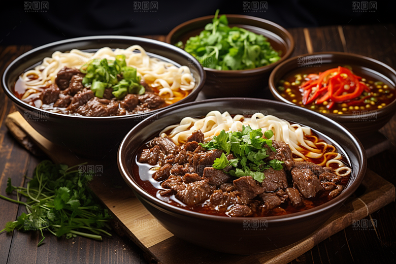 兰州拉面牛肉拉面传统美食摄影图