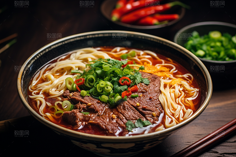 兰州拉面高清牛肉拉面摄影图