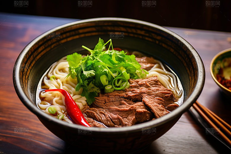 兰州拉面西北美食特色摄影图