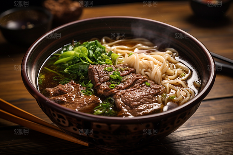 兰州拉面面条西北美食摄影图