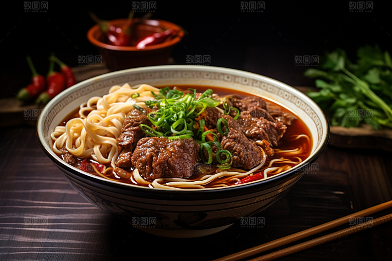 兰州拉面高清牛肉拉面摄影图
