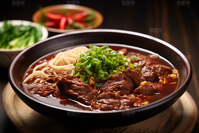 兰州拉面西北美食牛肉拉面摄影图