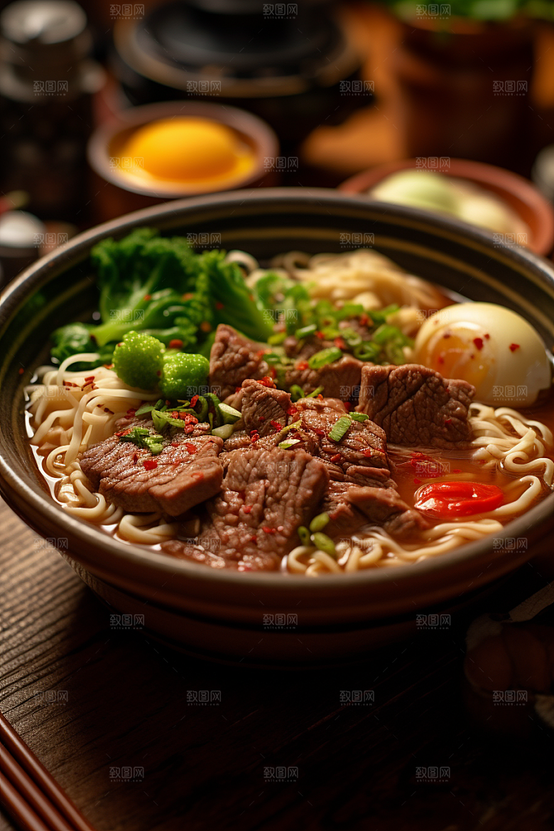 兰州拉面美味特色摄影图