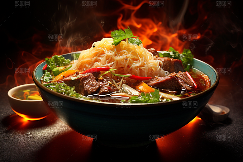 兰州拉面传统美食美味摄影图