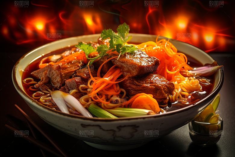 兰州拉面传统美食西北美食摄影图