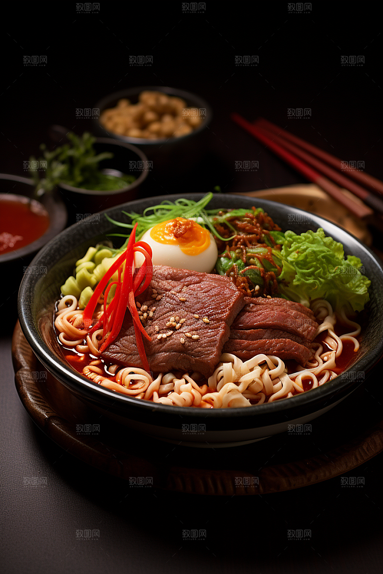 兰州拉面特色美味摄影图
