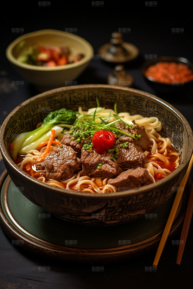 兰州拉面面条兰州牛肉面摄影图