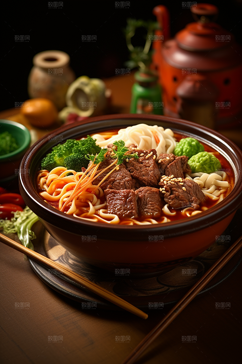 兰州拉面牛肉拉面特色摄影图