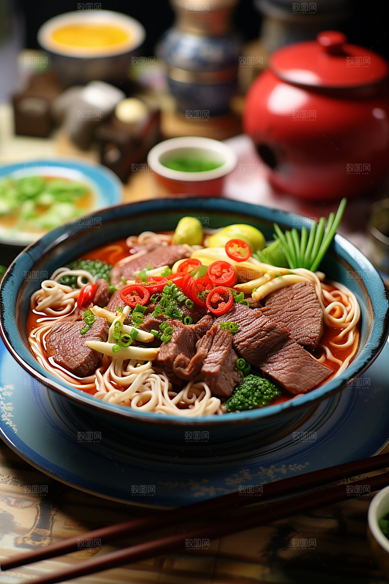 兰州拉面高清传统美食摄影图